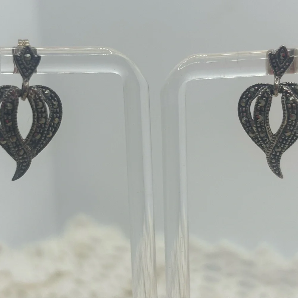 Vintage 925 silver marked TH 60 earrings